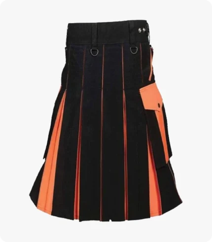 Black & Orange Utility Kilt Back