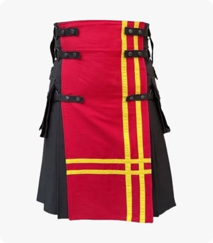 Black & Red Fashion Utility Modern Kilt