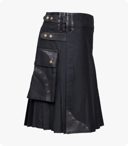 Box Pleated Hybrid Cargo Kilt Side