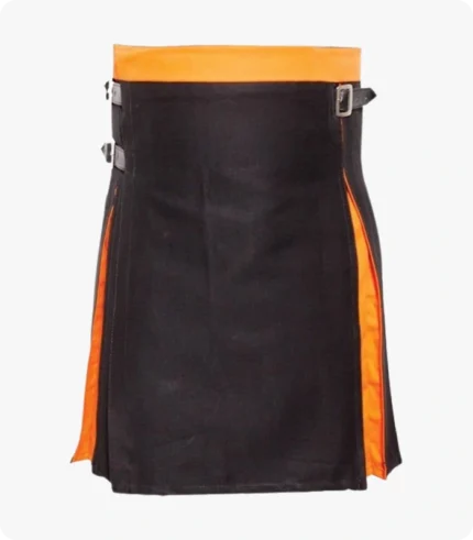 Modern Black & Orange Hybrid Kilt