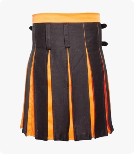 Modern Black & Orange Hybrid Kilt Back