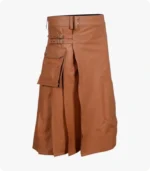 Brown Leather Utility Kilt Side