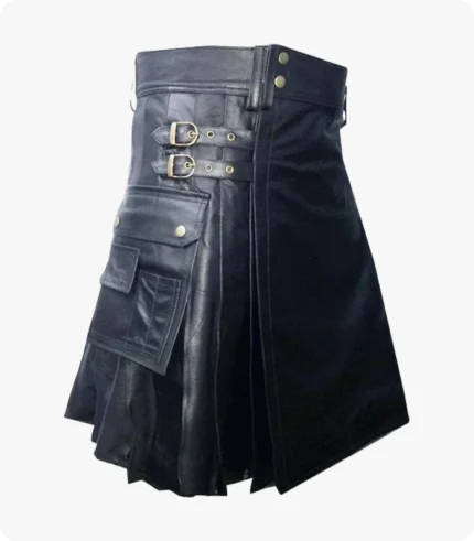 Buy Handmade Real Leather Kilt Side