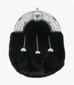 Custom Hand Made Black Rabbit Fur Sporran