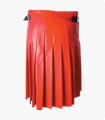 Custom Handmade Red Leather Kilt Back