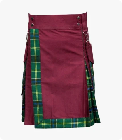 Custom Made Burgundy Hybrid Kilt