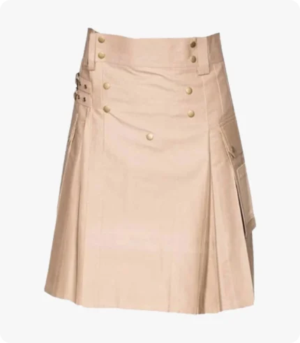 Custome Made Stylish Khaki Utility Kilt