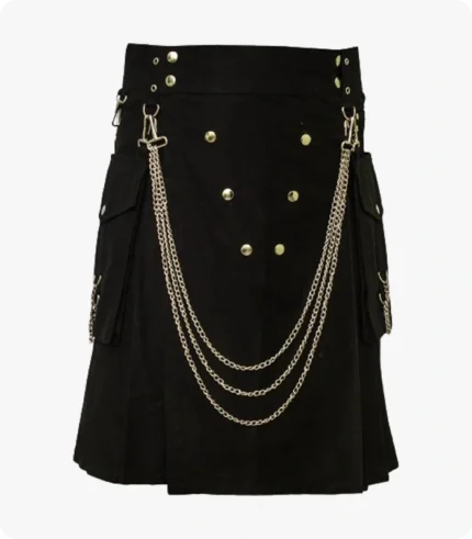 Famous Cargo Utility Kilt With Golden Chains