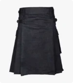 Hand Made Black Denim Utility Kilt