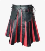 Handmade Black Gladiator Leather Kilt Back