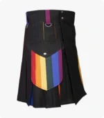 Handmade Box Pleated Hybrid Kilt Side