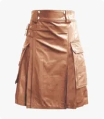 Handmade Luxurious Brown Leather Kilt