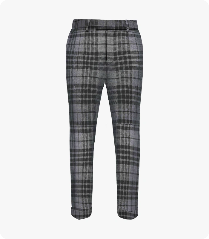 High Quality Grey Watch Tartan Trouser