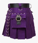 PURPLE MINI UTILITY KILT FOR WOMEN SIDE