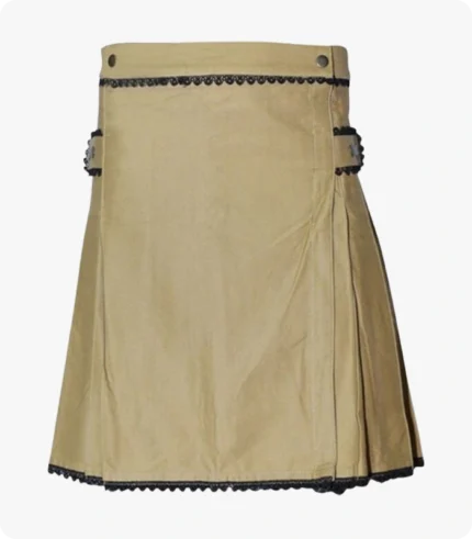 Scottish Deluxe Utility kilt women khaki