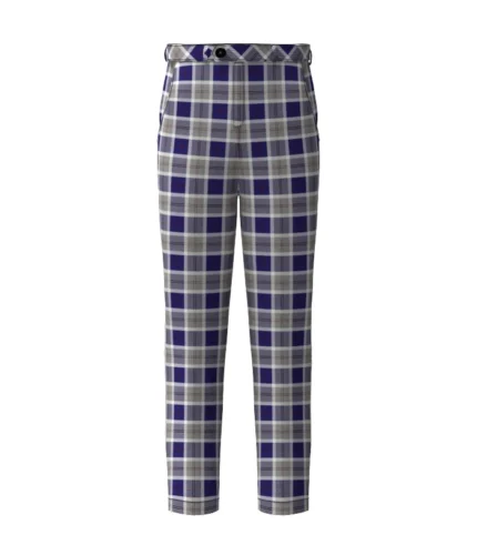 Handmade Bannockbane Silver Tartan Trouser Front