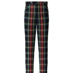 Handmade Black Stewart Tartan Trouser Front