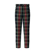 Handmade Black Stewart Tartan Trouser Front