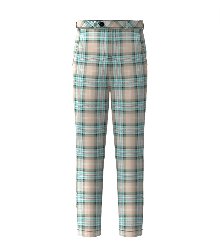 Handmade Diana Memorial Rose Tartan Trouser Front Handmade Diana Memorial Rose Tartan Trouser Front