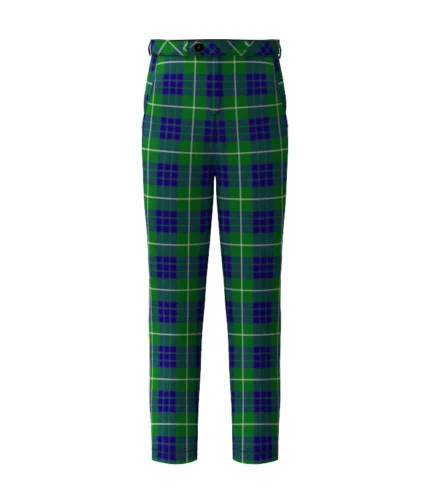 Handmade Hamilton Green Hunting Tartan Trouser Front