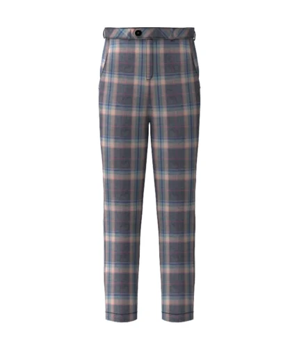 Handmade Harris Mist Tartan Trouser Front