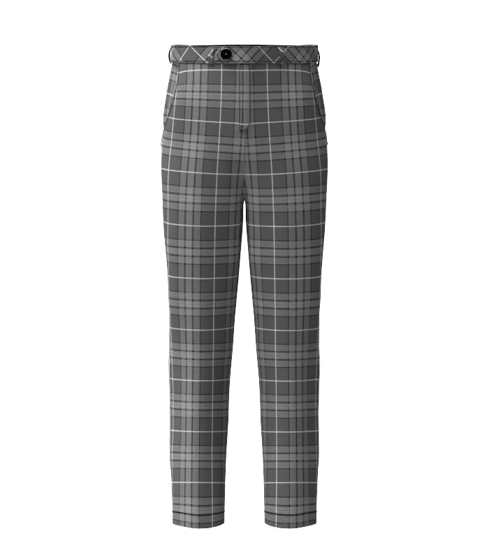 Handmade Hebridean Granite Tartan Trouser Front Handmade Hebridean Granite Tartan Trouser Front
