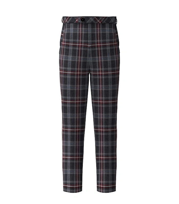 Handmade Hebridean Heather Tartan Trouser Front Handmade Hebridean Heather Tartan Trouser Front