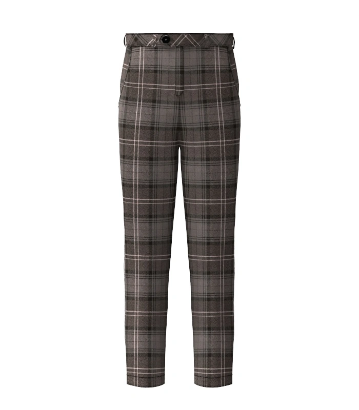 Handmade Highland Granite Tartan Trouser Front Handmade Highland Granite Tartan Trouser Front