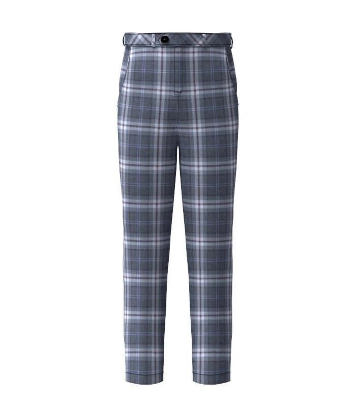 Handmade Islay Mist Tartan Trouser Front Handmade Islay Mist Tartan Trouser Front