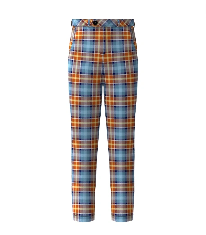 Handmade Isle Of Jura Tartan Trouser Front Handmade Isle Of Jura Tartan Trouser Front