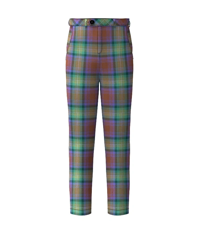 Handmade Isle Of Skye Tartan Trouser Front Handmade Isle Of Skye Tartan Trouser Front