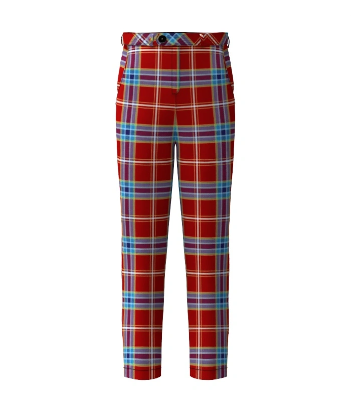 Handmade Lobster Fishery Tartan Trouser Front Handmade Lobster Fishery Tartan Trouser Front