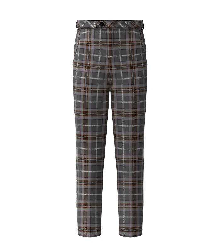 Handmade Lomond Mist Tartan Trouser Front Handmade Lomond Mist Tartan Trouser Front