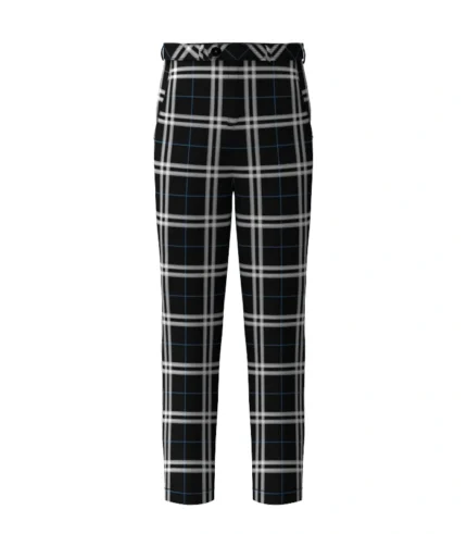Handmade London Fog Black Tartan Trouser Front