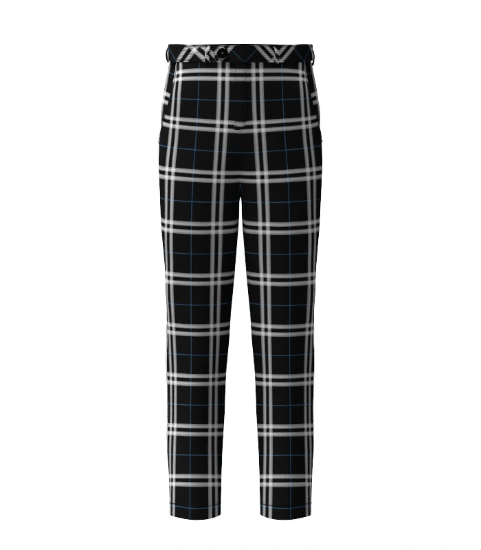 Handmade London Fog Black Tartan Trouser Front Handmade London Fog Black Tartan Trouser Front