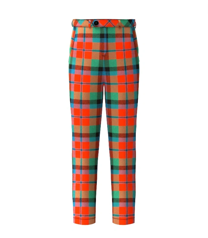 Handmade Macnaughton Tartan Trouser Front Handmade Macnaughton Tartan Trouser Front