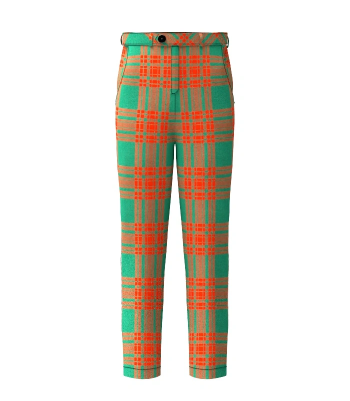 Handmade Menzies Tartan Trouser Front Handmade Menzies Tartan Trouser Front
