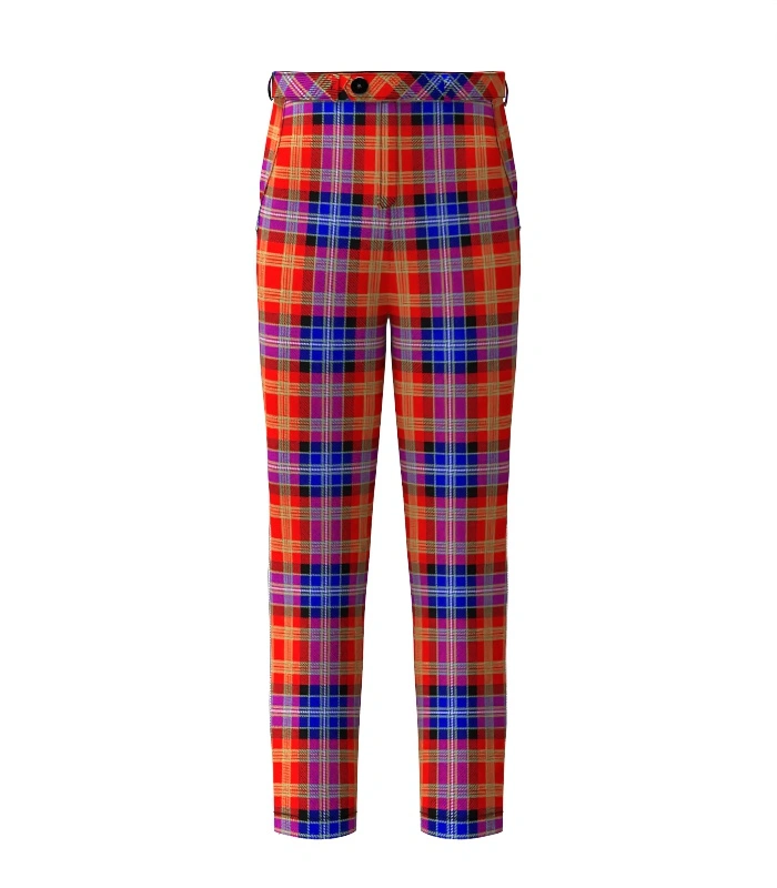 Moir Tartan Trouser Front Moir Tartan Trouser Front