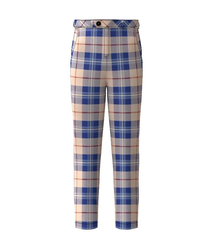 Handmade Mulberry Tartan Trouser Front Handmade Mulberry Tartan Trouser Front
