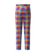 Handmade Rainbow Tartan Trouser Back