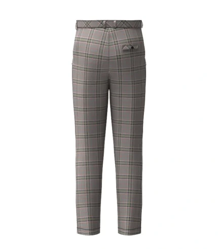 Handmade Stewart Grey Tartan Trouser Back