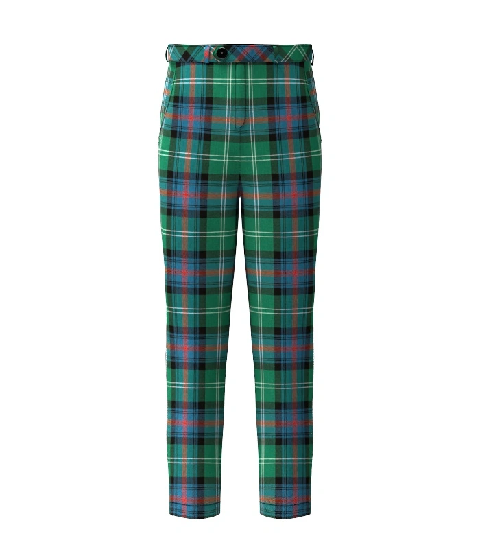 Handmade Sutherland Tartan Trouser Front Handmade Sutherland Tartan Trouser Front