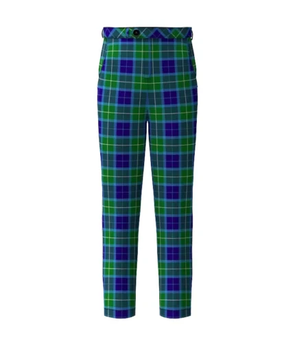 Handmade Wallace Blue Tartan Trouser Front