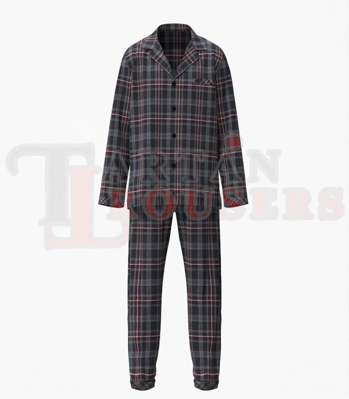 Hebridean Heather Tartan Pyjamas Set Front Hebridean Heather Tartan Pyjamas Set Front