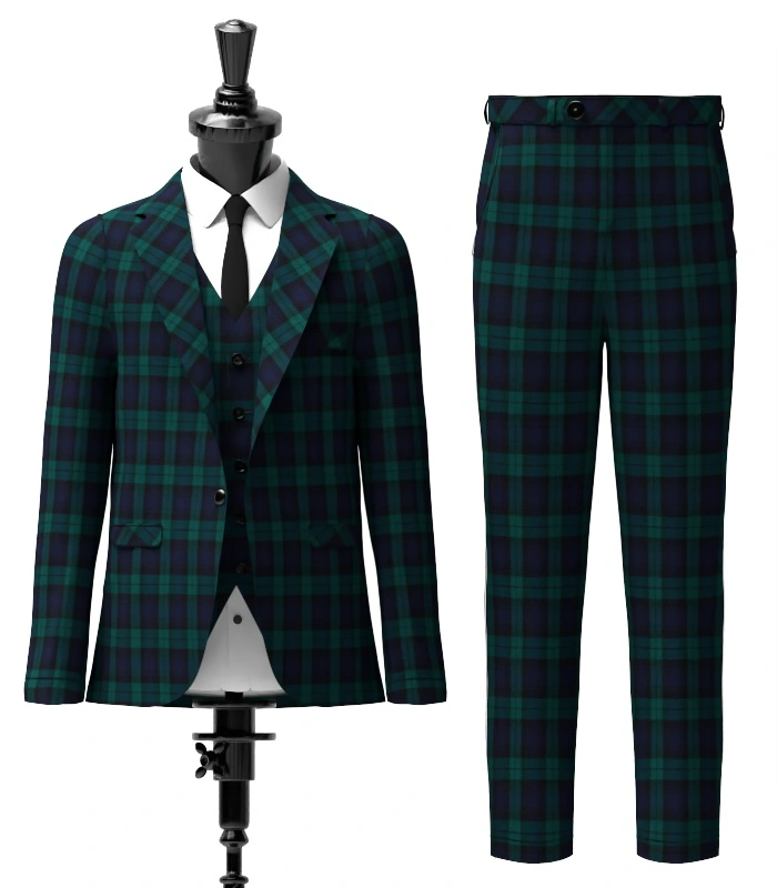 Black Watch Tartan Suit Front Black Watch Tartan Suit Front