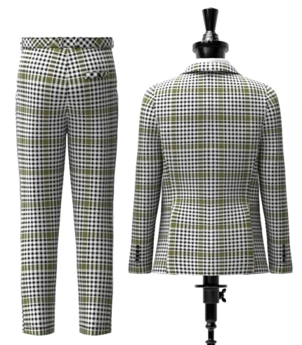 Custom Made Burns Tartan Suit Back
