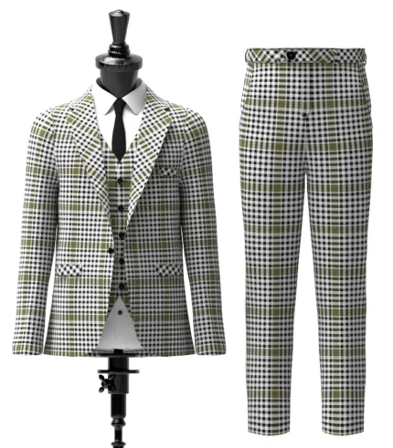 Custom Made Burns Tartan Suit Front