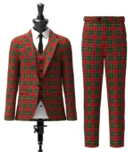 Custom Made Christmas Tartan Suit Front
