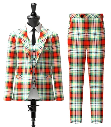 Custom Made Dundee Tartan Suit Front