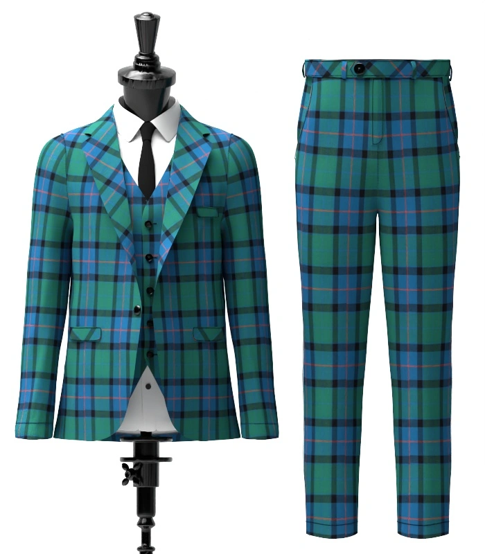 Custom Made Flower of Scotland Tartan Suit Front Custom Made Flower of Scotland Tartan Suit Front